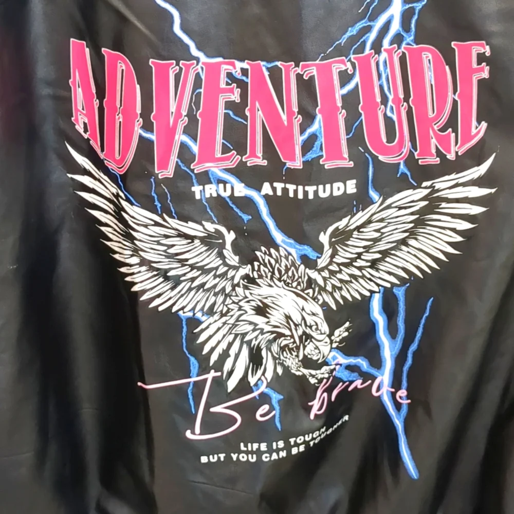 Black Faux Leather Jacket 4X - Picture 4 of 12